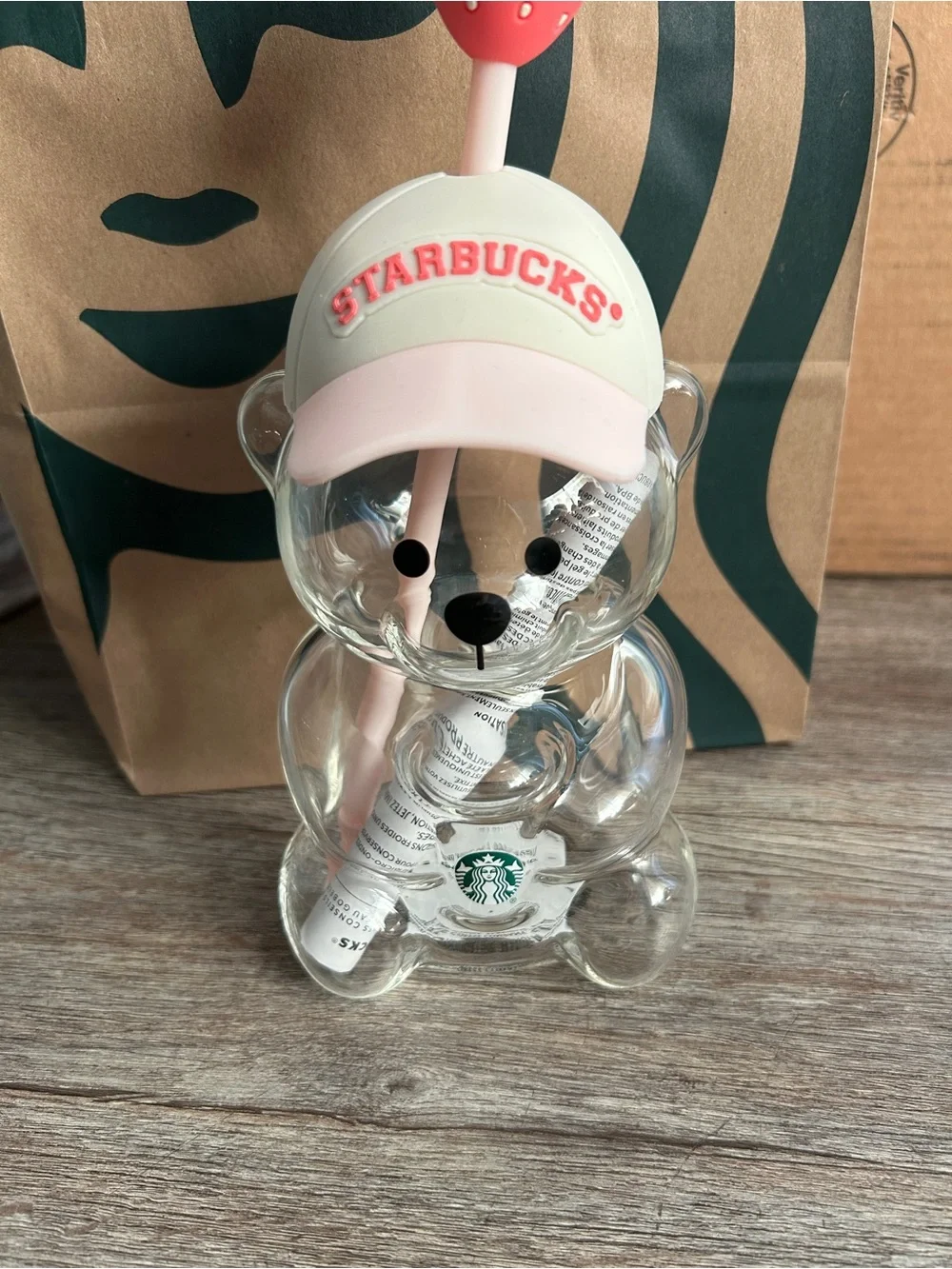 Starbucks Pink Bear barista cup with Strawberry Topper NWT 7/13 drop 2026